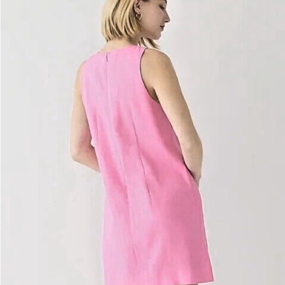 Jcrew bow-front shift dress in stretch linen blend - Picture 3 of 9